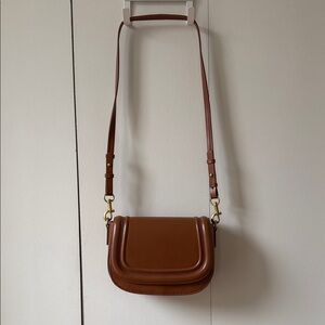 Zara Cognac Brown Faux Leather Bag